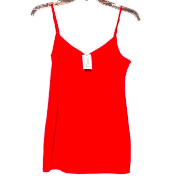 ⭐️ Time & Tru NWT Red cami tank top sleeveless bodycon adjustable straps S - Picture 1 of 16